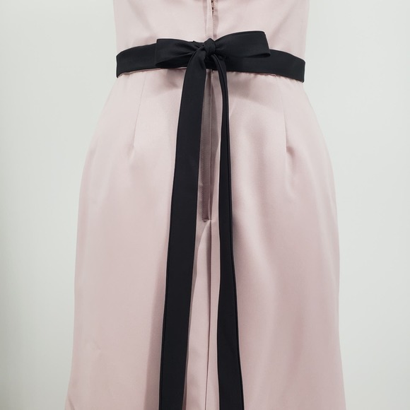 Alfred Angelo Strapless Dress 10 Long Evening Gown Beaded Mauve Pink Black 7284 - Picture 10 of 15